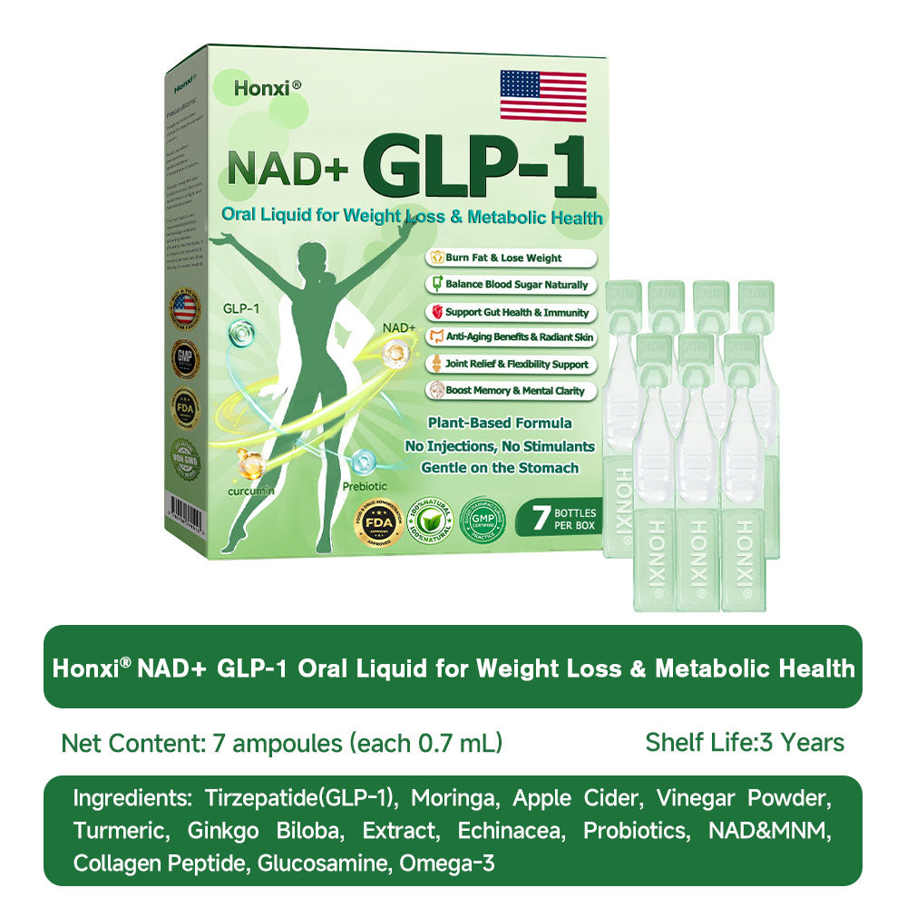 Authorized Store| Honxi® NAD+ GLP-1 Oral Liquid for Weight Loss & Metabolic Health (Just once a day, visible changes in 7 days) ✅ For obesity, cardiovascular health, diabetes, sleep apnea, gut health, joint issues, and more