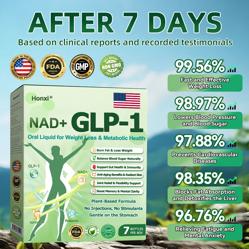 Authorized Store| Honxi® NAD+ GLP-1 Oral Liquid for Weight Loss & Metabolic Health (Just once a day, visible changes in 7 days) ✅ For obesity, cardiovascular health, diabetes, sleep apnea, gut health, joint issues, and more
