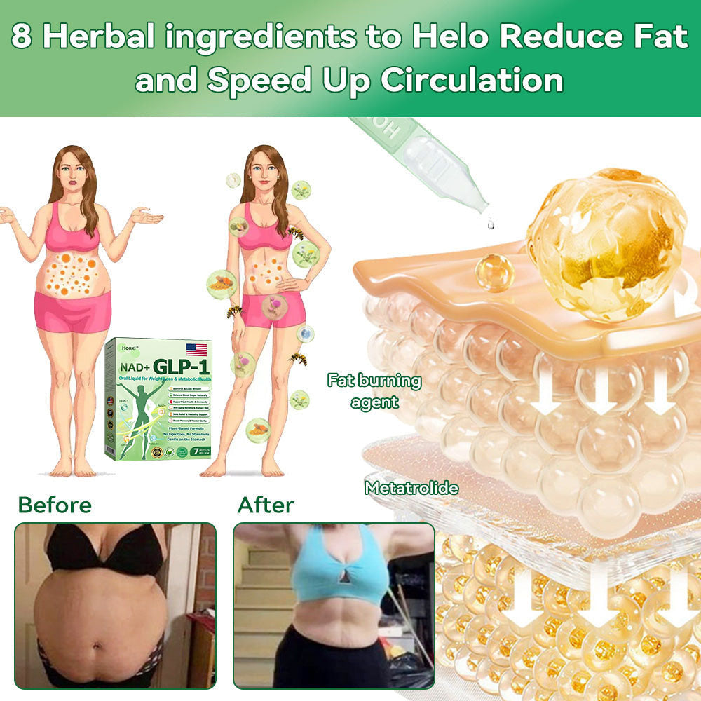 Authorized Store| Honxi® NAD+ GLP-1 Oral Liquid for Weight Loss & Metabolic Health (Just once a day, visible changes in 7 days) ✅ For obesity, cardiovascular health, diabetes, sleep apnea, gut health, joint issues, and more