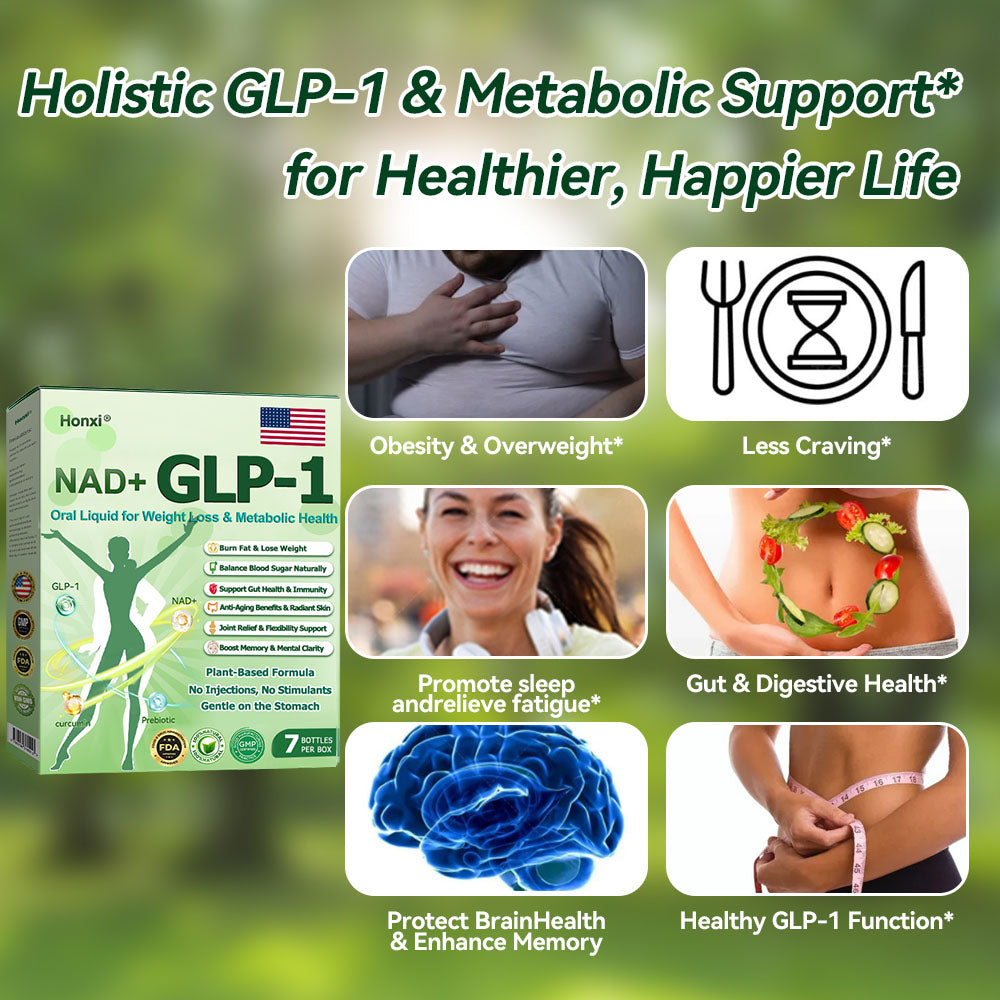 Authorized Store| Honxi® NAD+ GLP-1 Oral Liquid for Weight Loss & Metabolic Health (Just once a day, visible changes in 7 days) ✅ For obesity, cardiovascular health, diabetes, sleep apnea, gut health, joint issues, and more