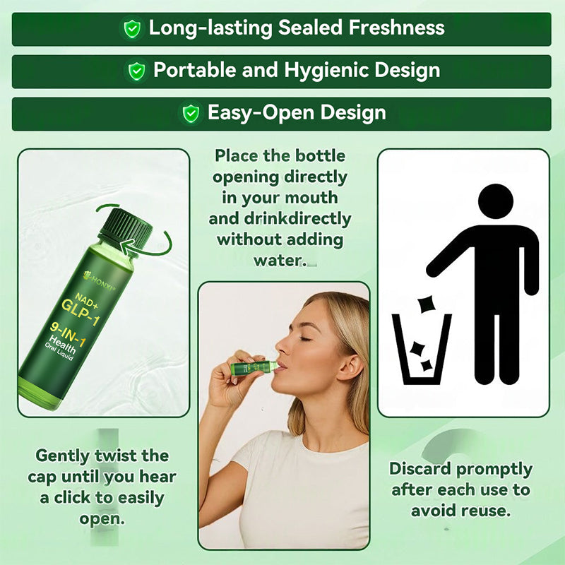 Official Store | HONXI® NAD+ GLP-1 9-in-1 Health Oral Liquid — Immune & Detox Support Formula