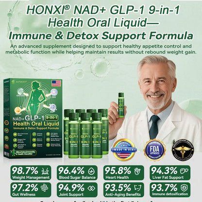 Official Store | HONXI® NAD+ GLP-1 9-in-1 Health Oral Liquid — Immune & Detox Support Formula