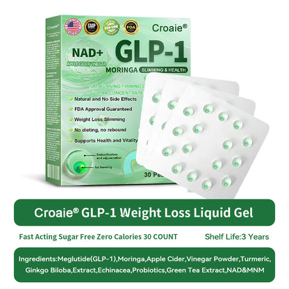 Croaie® GLP-1 Oral Weight Loss Liquid Gel🏅 - NAD+ & Moringa & ACV & Keto BHB — Obesity, Cardiovascular Disease, Diabetes, Sleep Apnea, Joint Problems and More